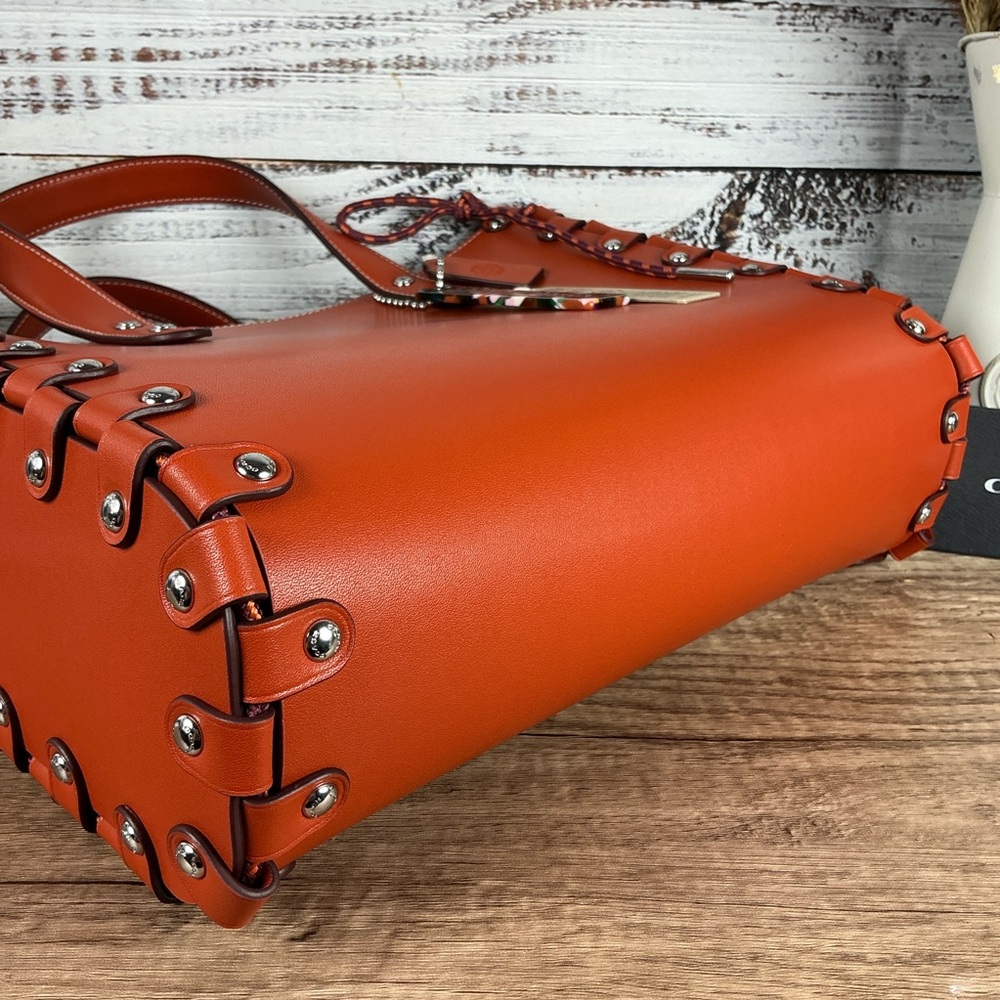 Coachtopia Coach Burn Orange Tote with Pouch Hand Shoulder Bag Fall‎ Crossbody - Picture 12 of 16